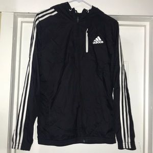3/$99 Adidas Black & White Striped Windbreaker Jacket